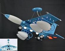 Люстра потолочная пятирожковый Детская Мелодия Света Е27 Синий самолет картинка 